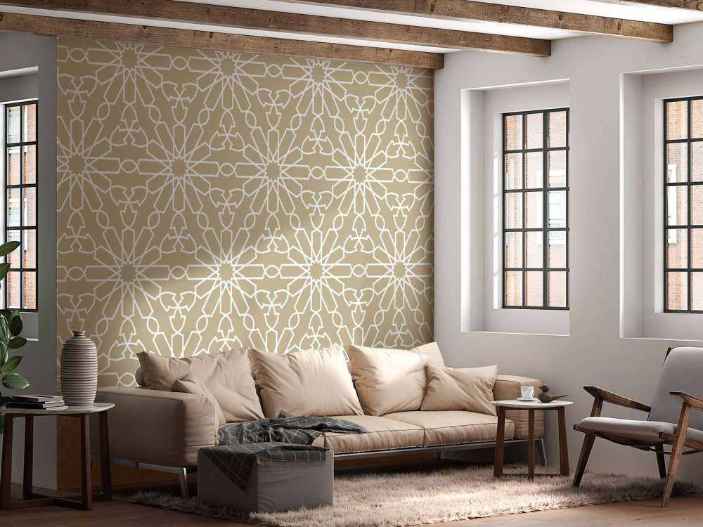 Geometric flowers, gold