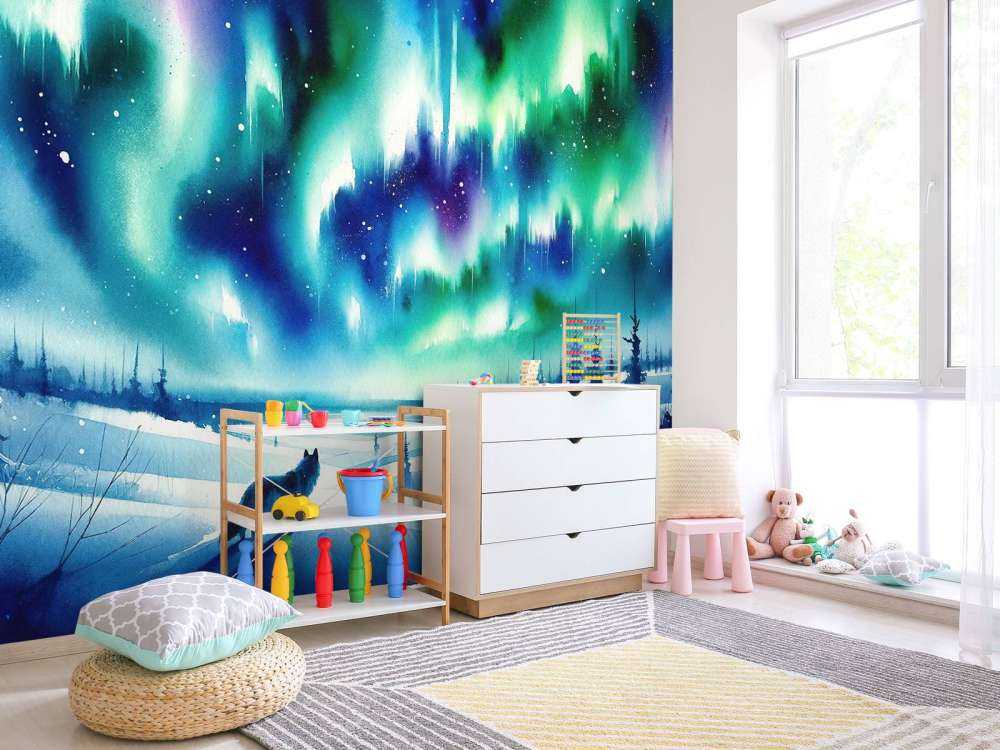 Arctic Fox and Northern Lights