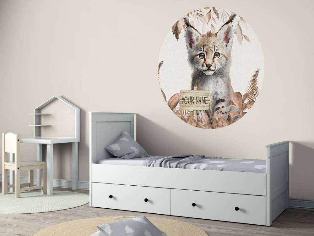 Baby lynx in the jungle taupe