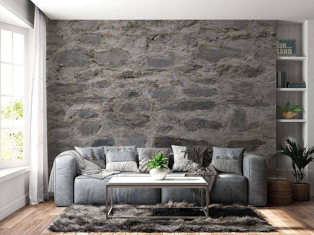 Wall with rough stones