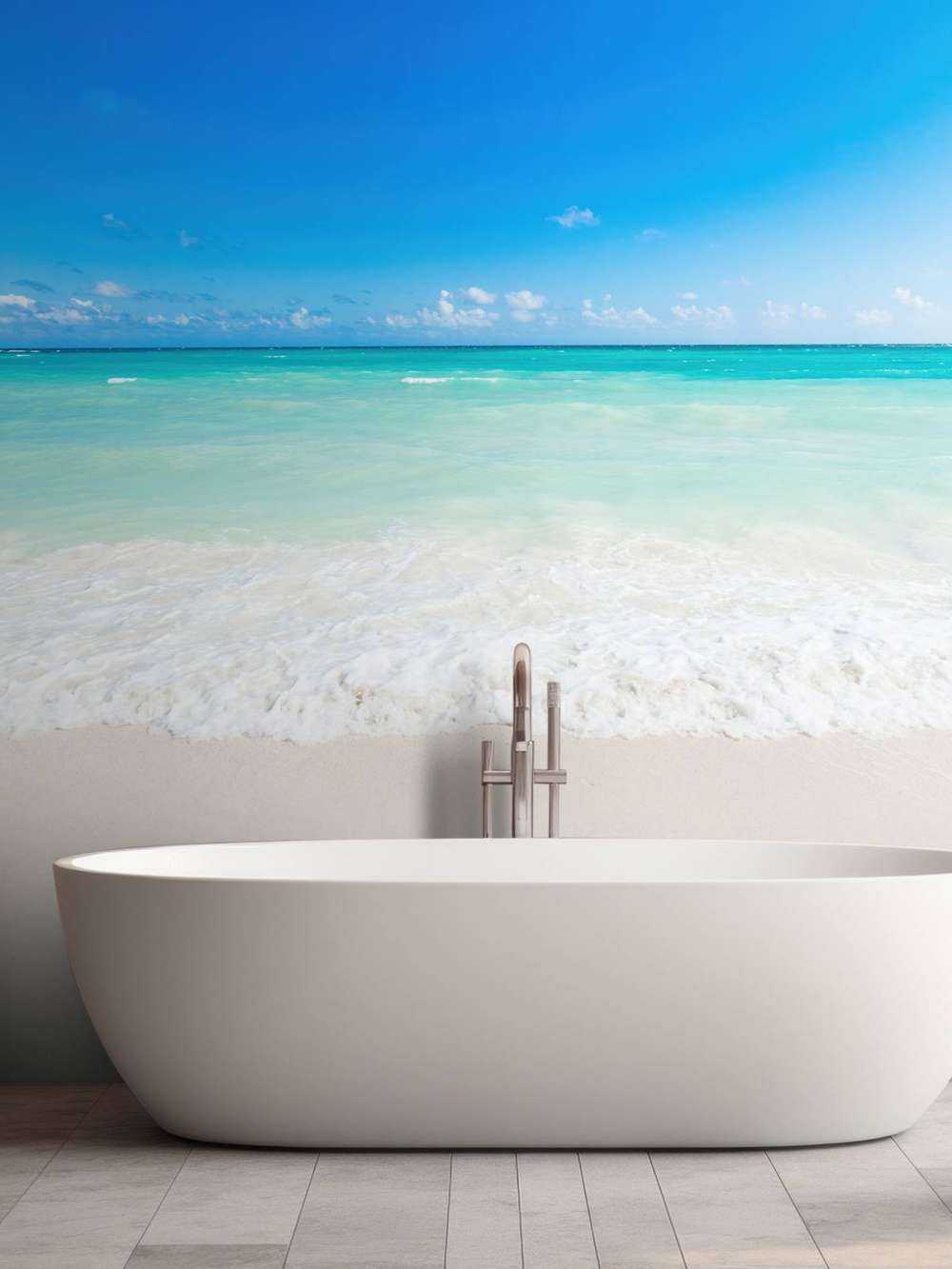 White beach and waves