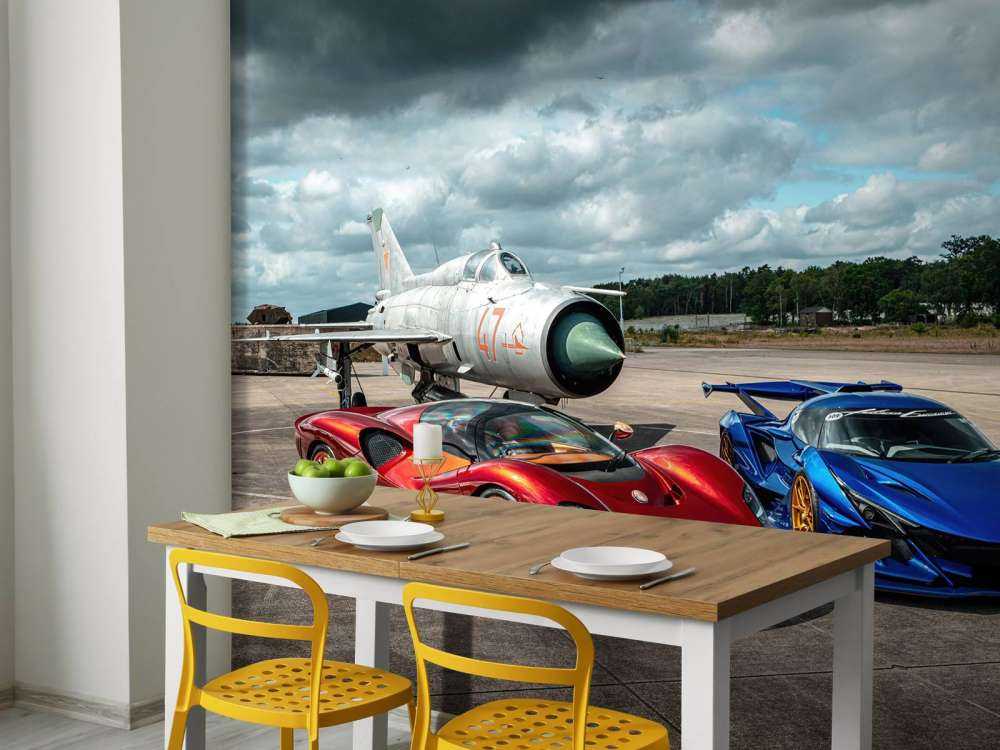 Supercars at fighter jets