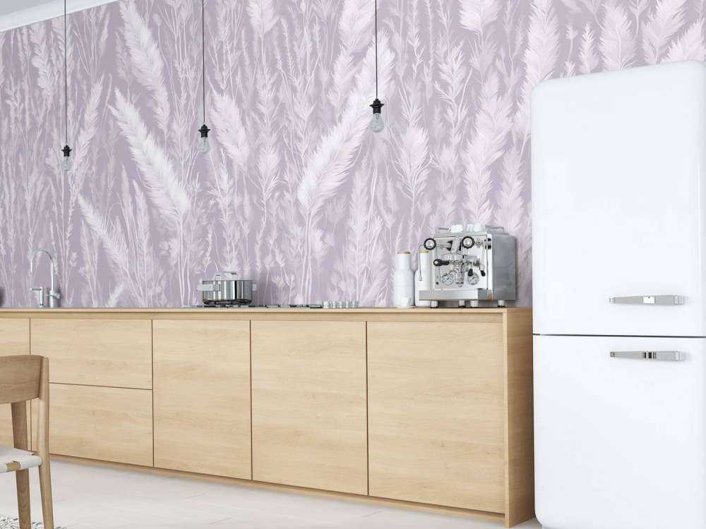 Wall of field grasses - purple