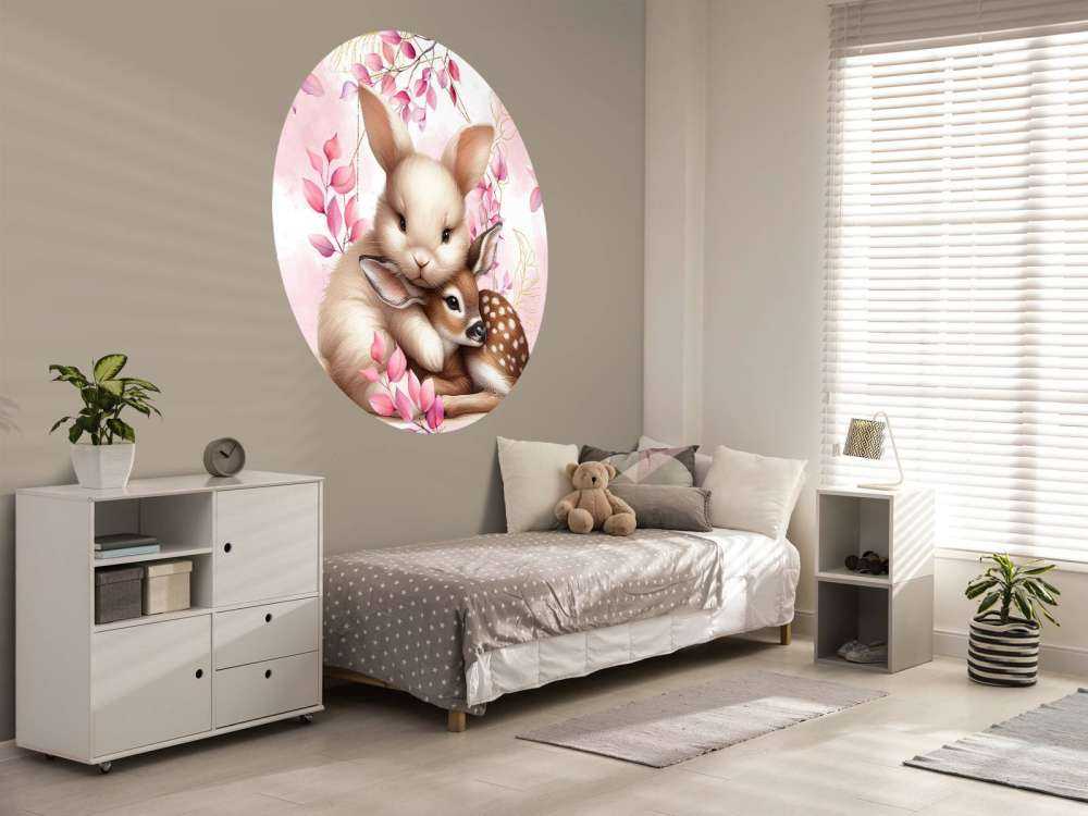 Loving rabbit and little deer