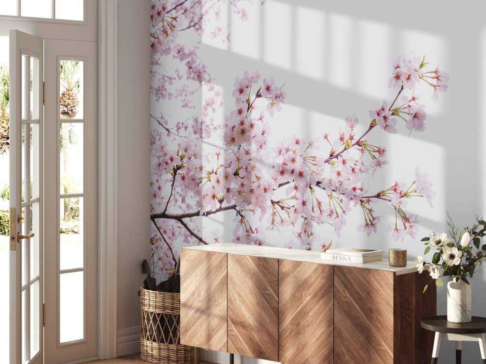 Pink blossom branches