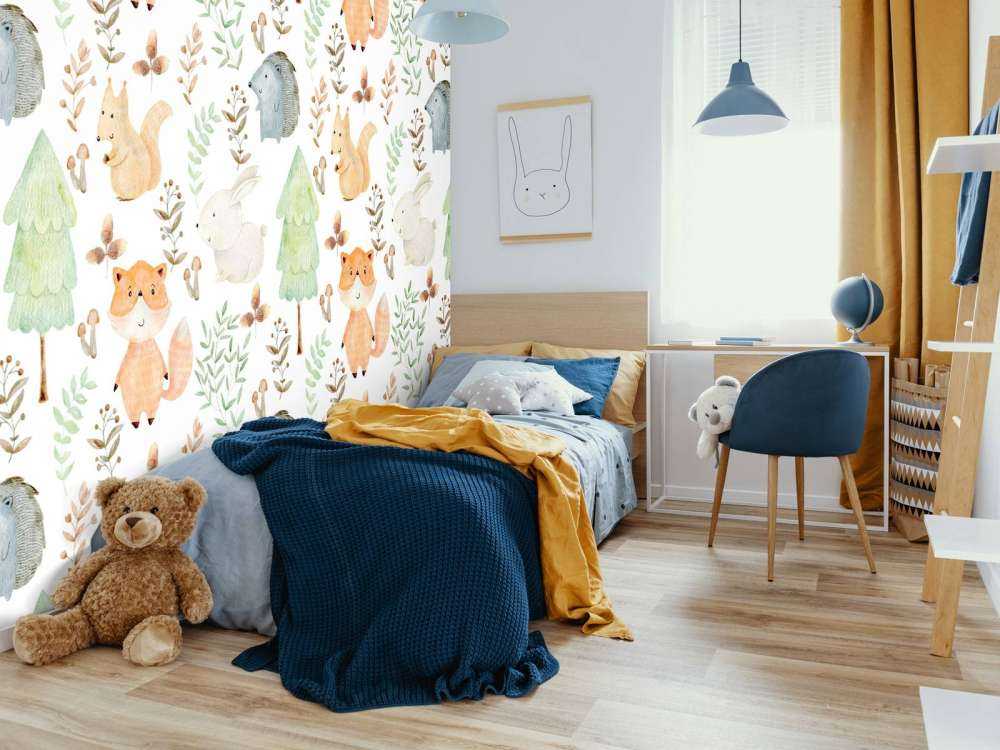 Watercolor forest animals