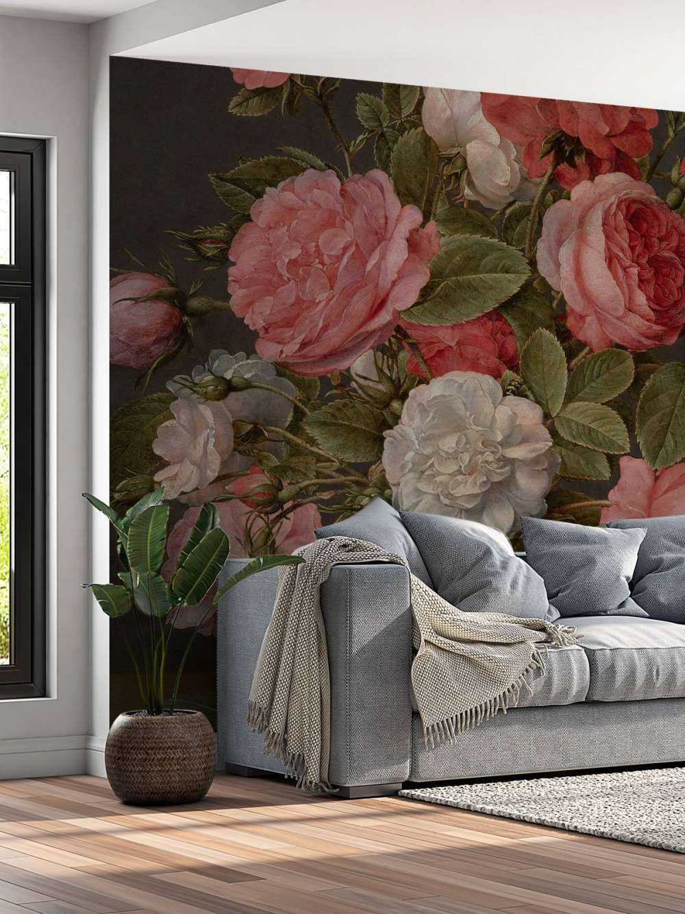 Roses in a glass vase