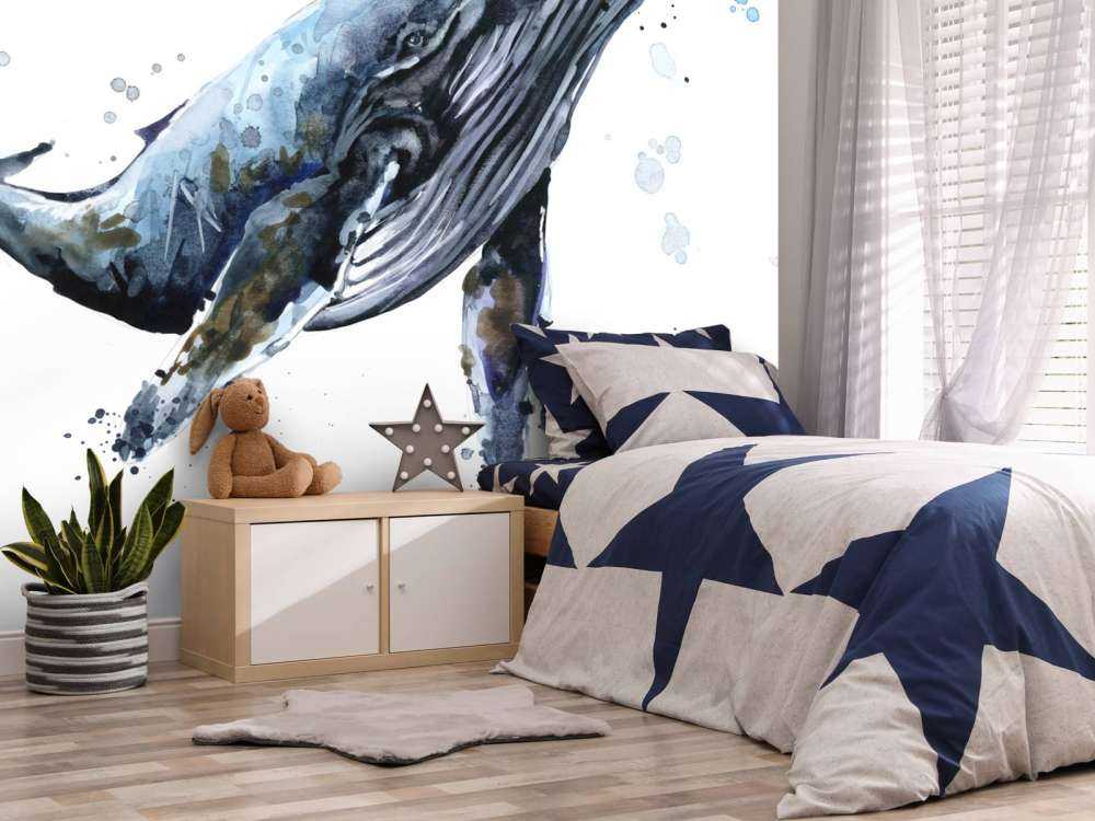 Humpback whale in watercolour