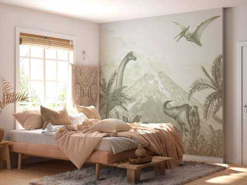 Various dinosaurs in green