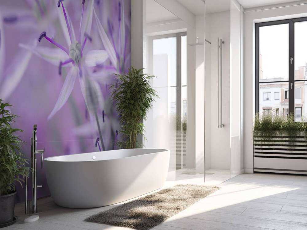 Purple allium flowers