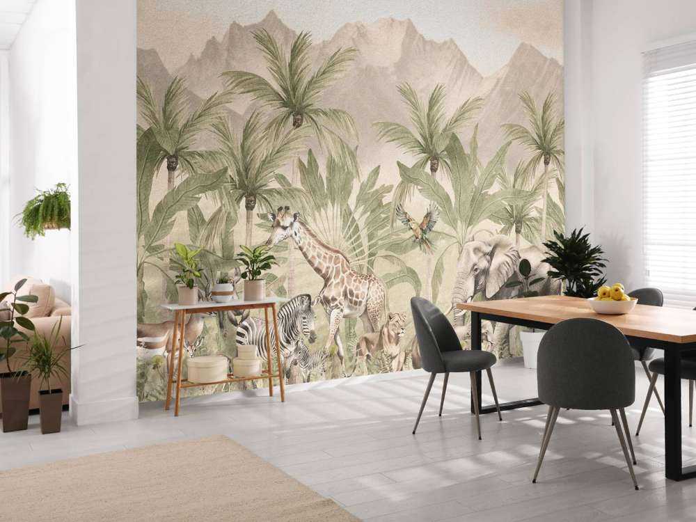 Mountain scenery with animals