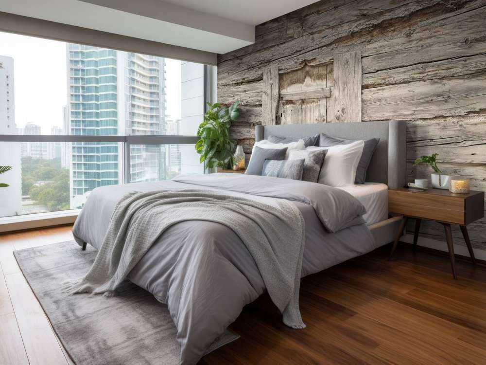 Beige shelves with door