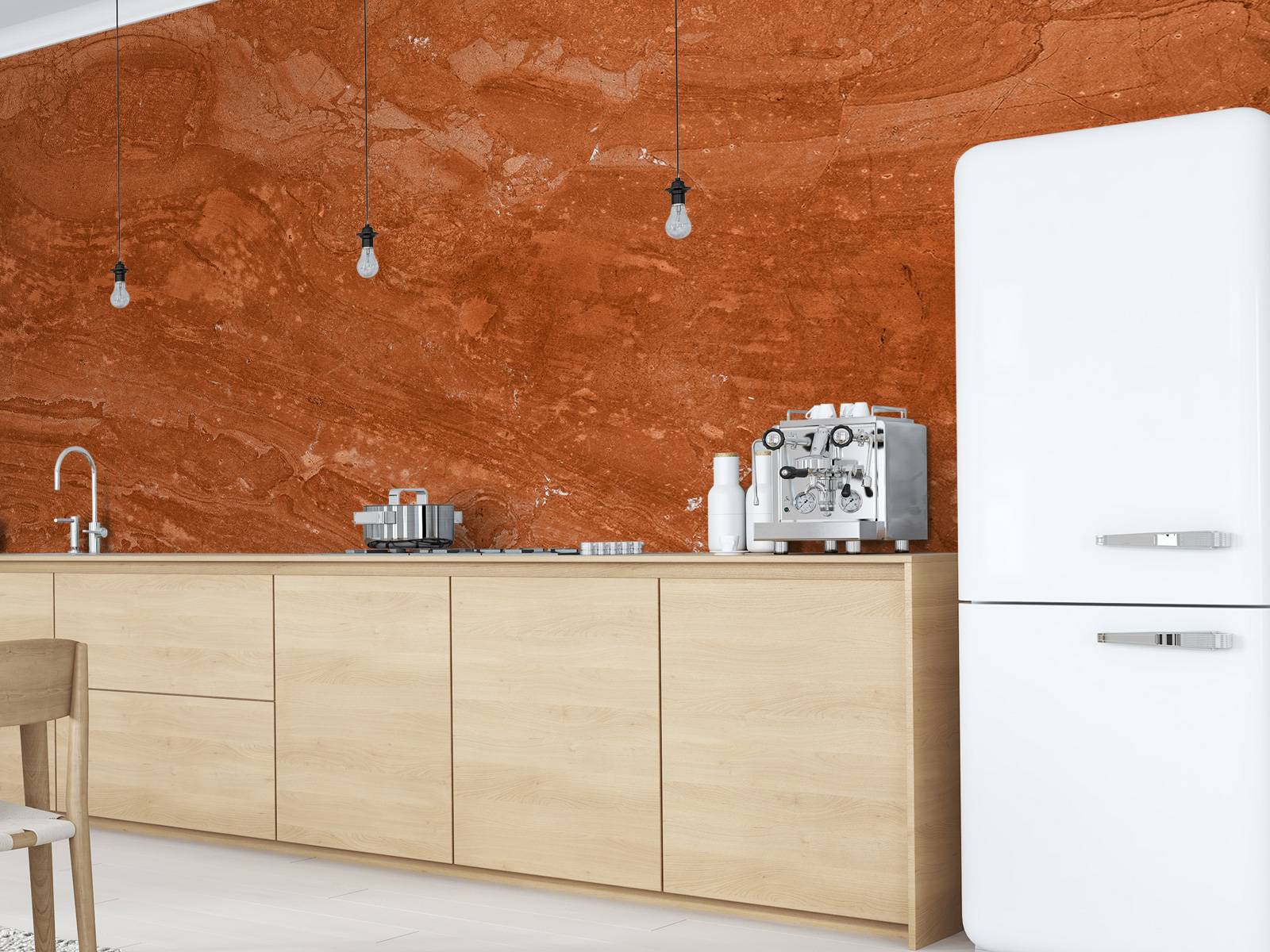 Terracotta marble with playful effect