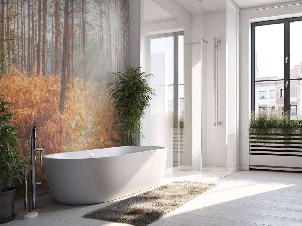 Sun rays through the forest