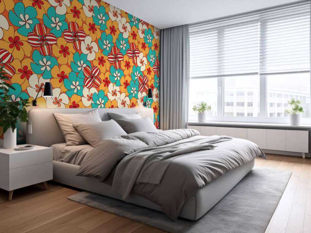 Colourful vintage flowers