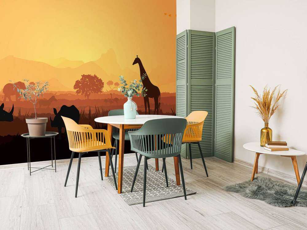 Wild animals on savannah