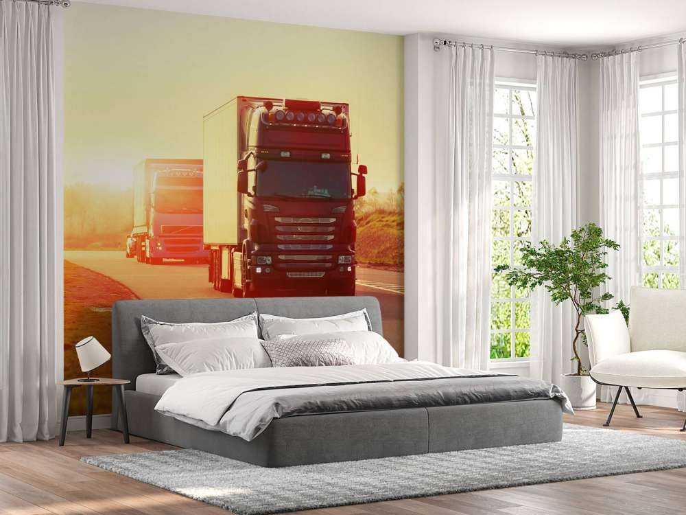 Trucks on a motorway