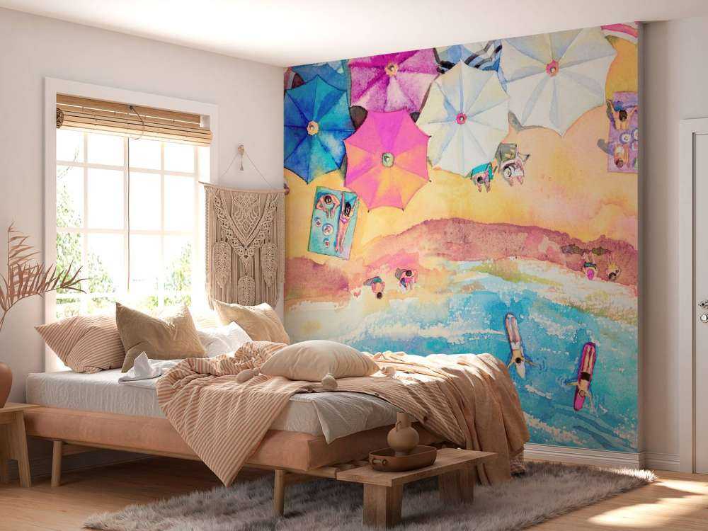 Beach with umbrellas