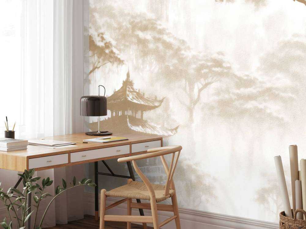 Misty Oriental Pavilion, taupe