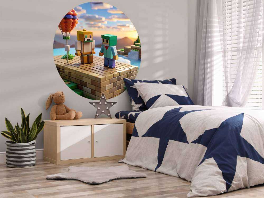 Hot air balloon in the pixel valley