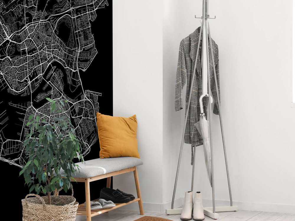 Map of Rotterdam, black