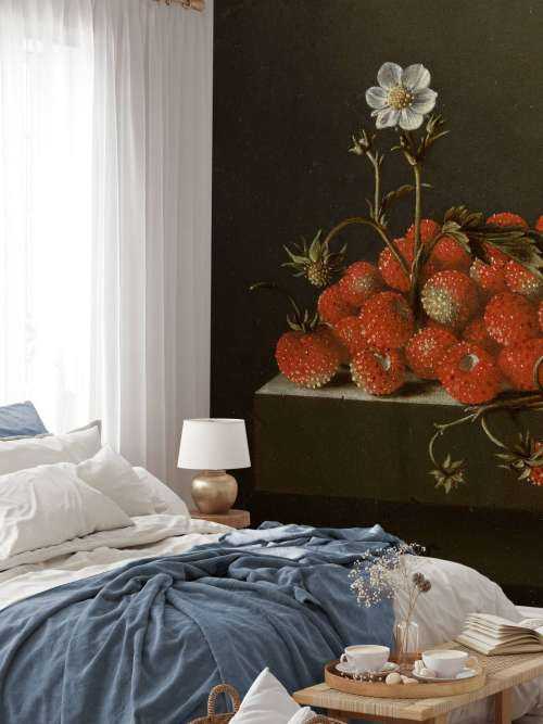 Still life with forest strawberries