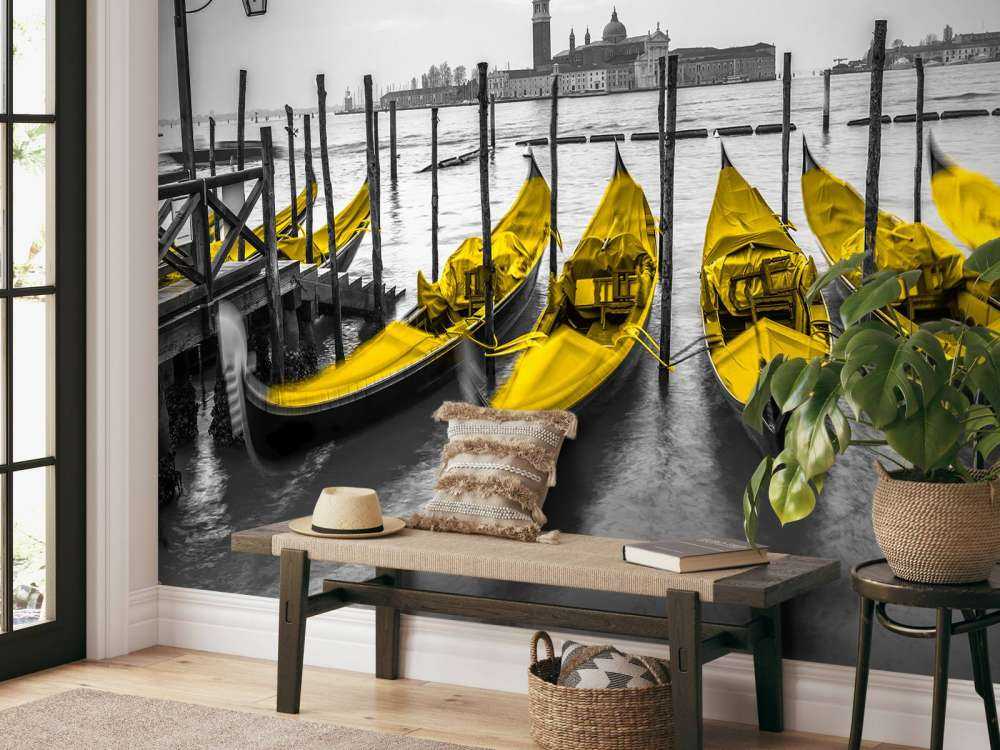 Gondolas along the canal