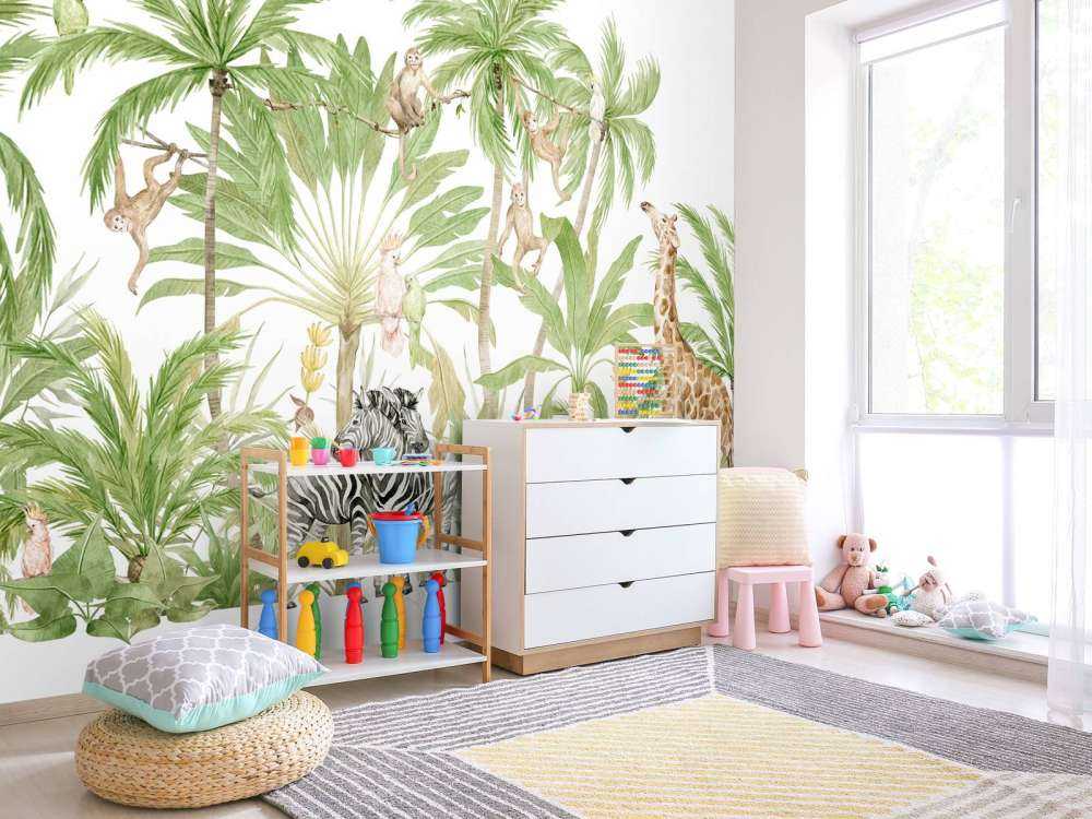 Watercolour jungle animals