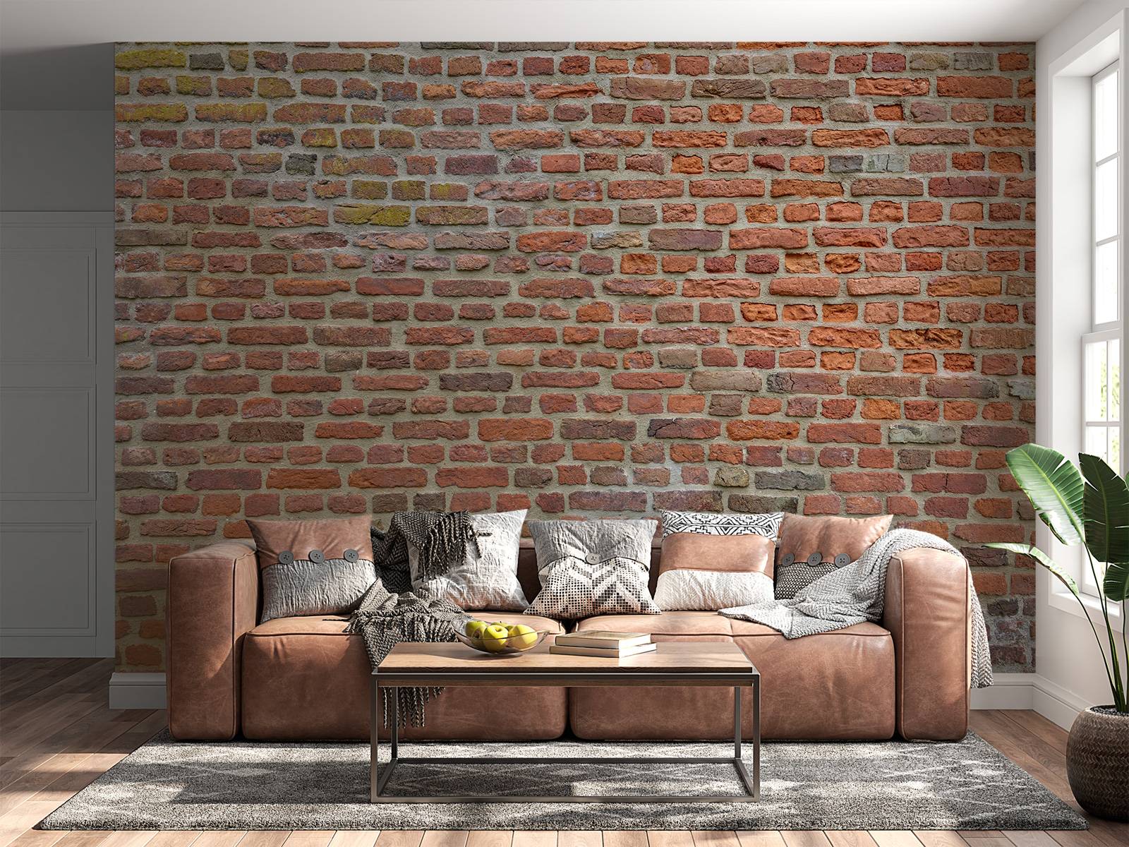 Wall with big and small bricks
