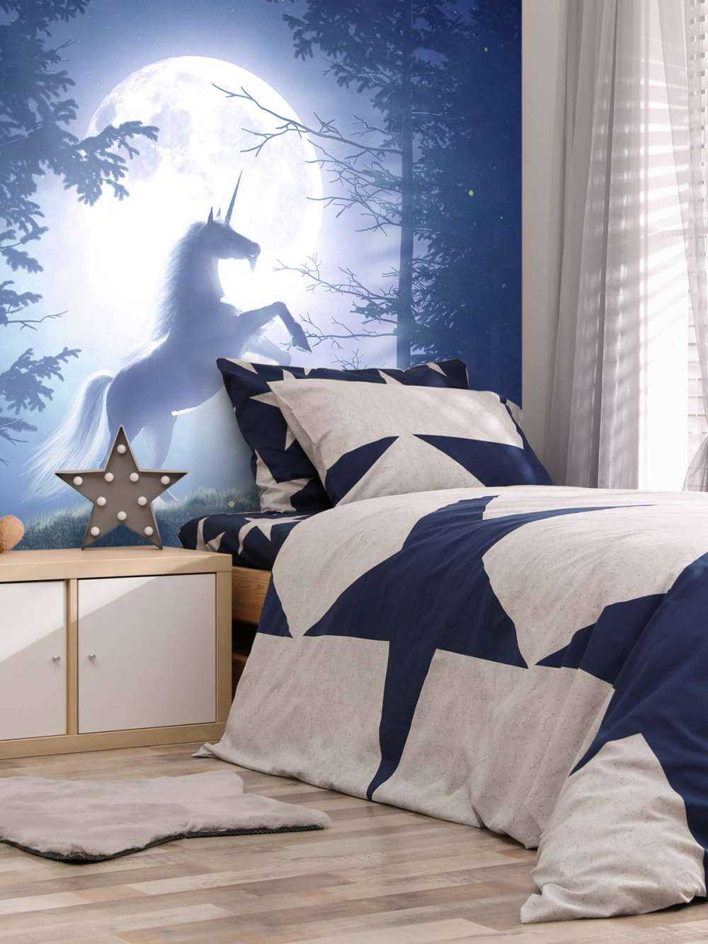 Unicorn at full moon