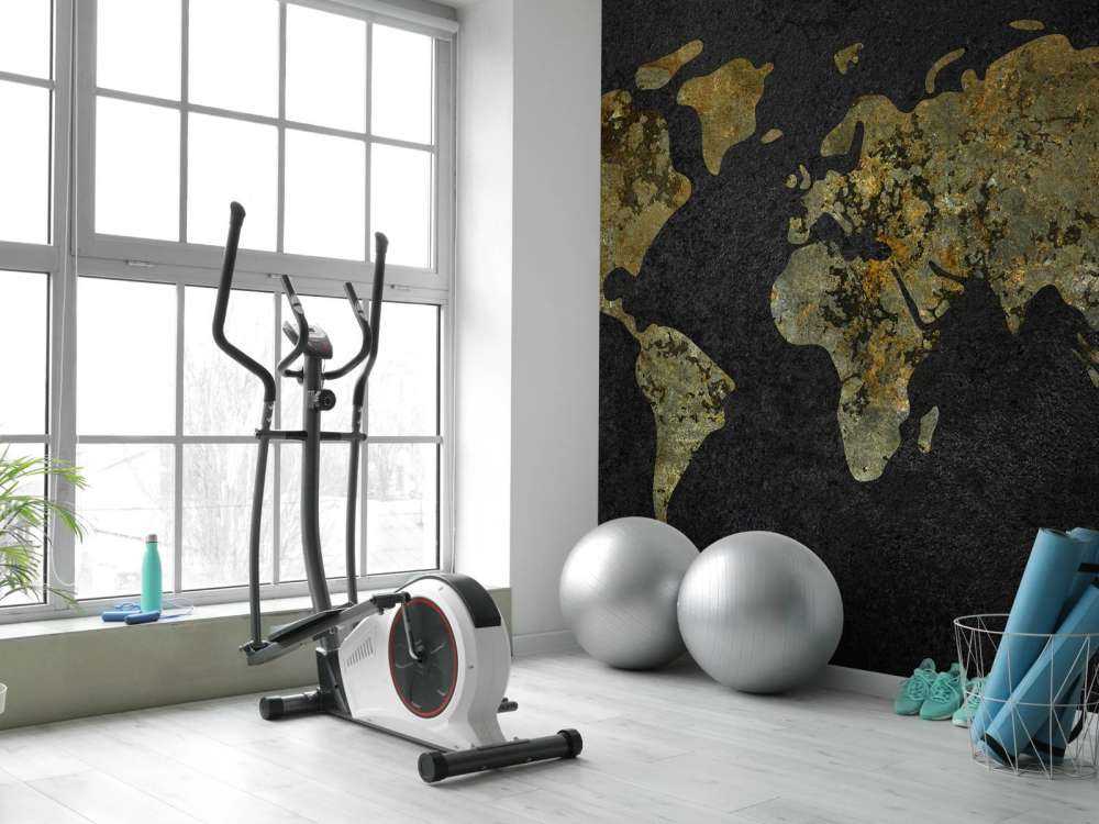 World map with gold-green texture
