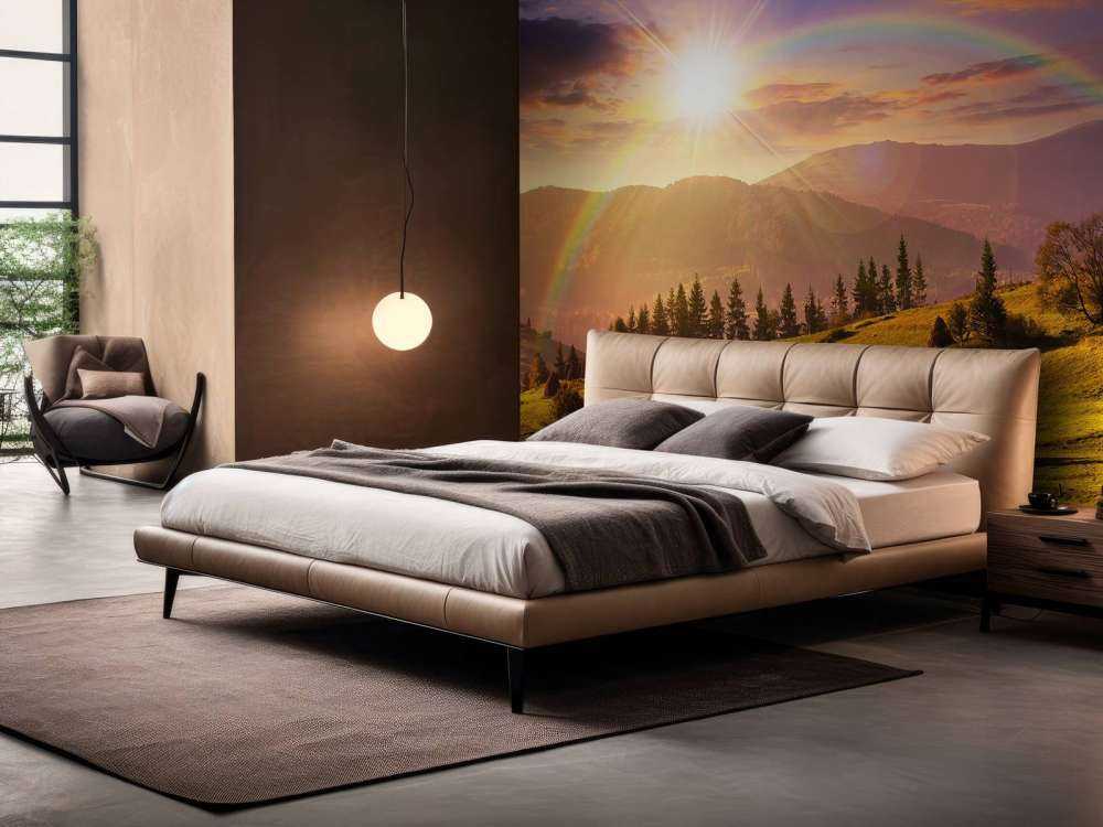 Haystacks in mountain landscape