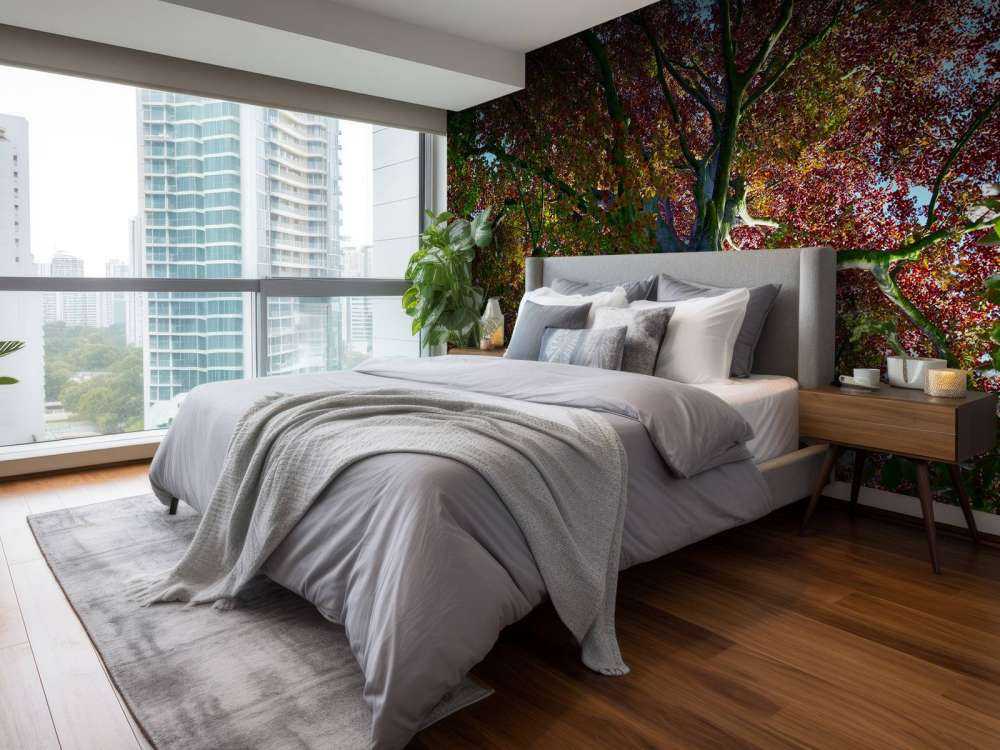 Boom met gekleurde bladeren