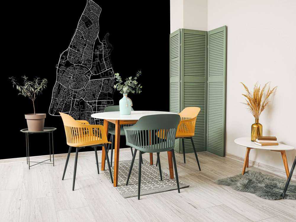 Plattegrond van Haarlem, zwart