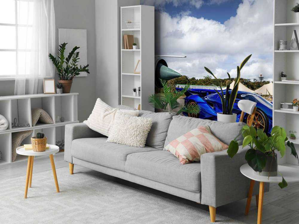 Futuristic supercar at the airport