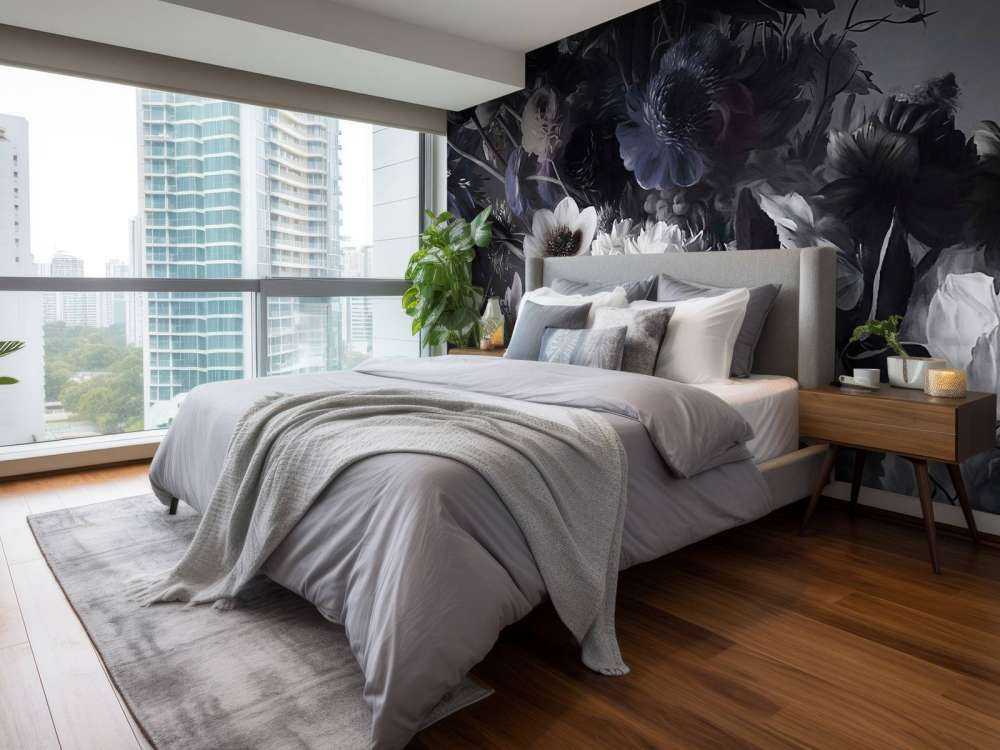 Big bouquet with blue anemones