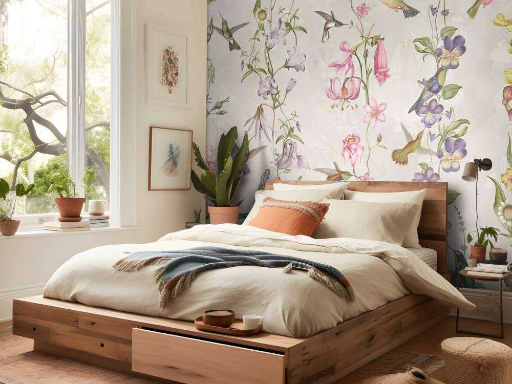 Meadow and Garden Flowers Taupe