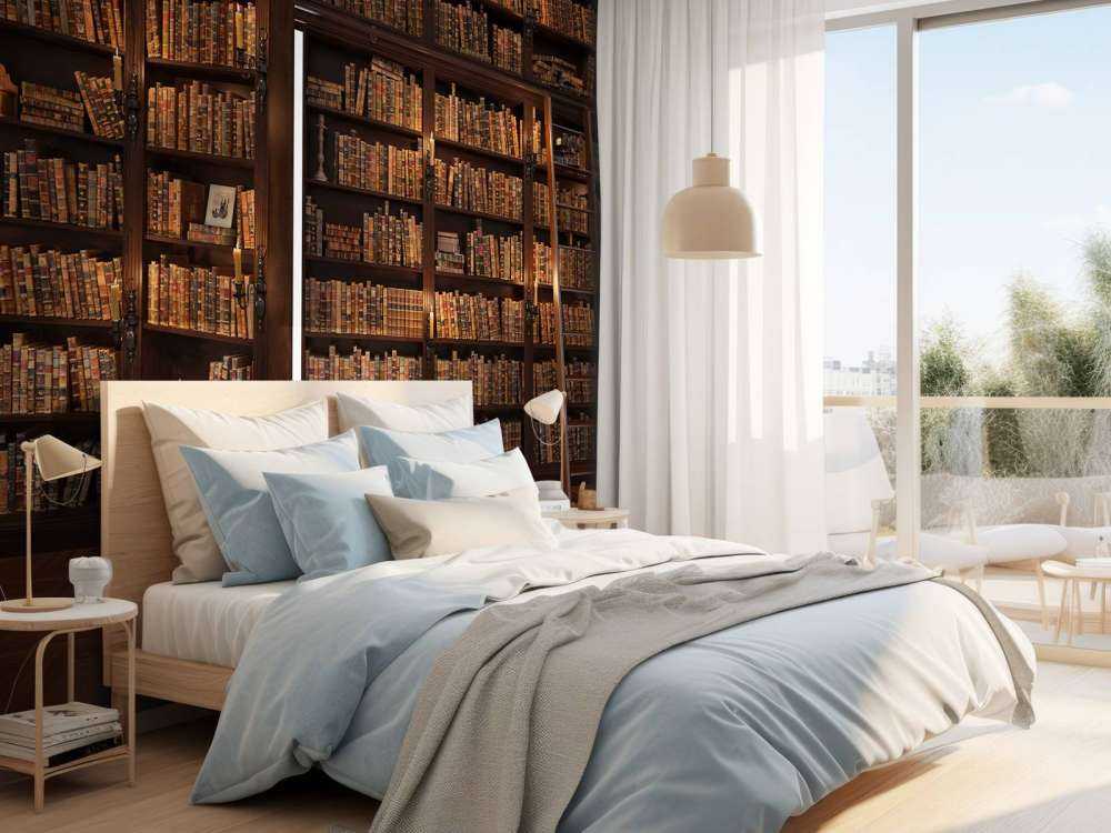 Secret library with hidden door