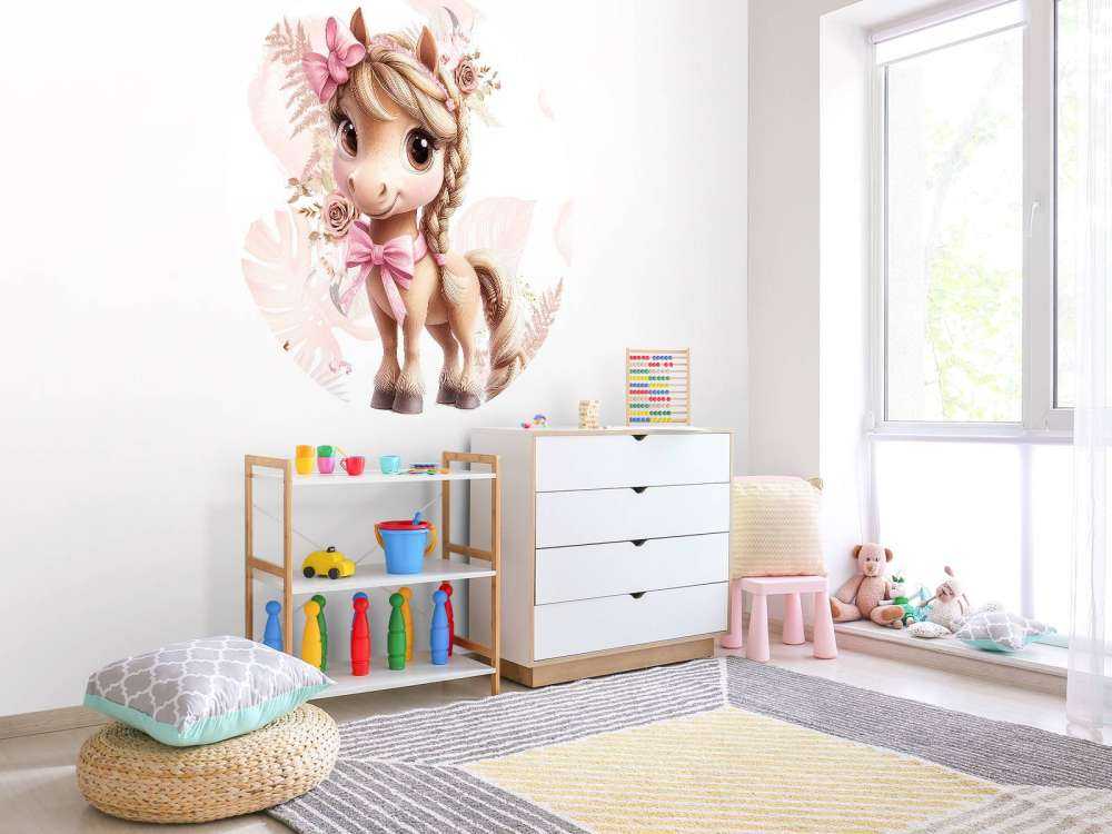 Elegant pony with pink bow