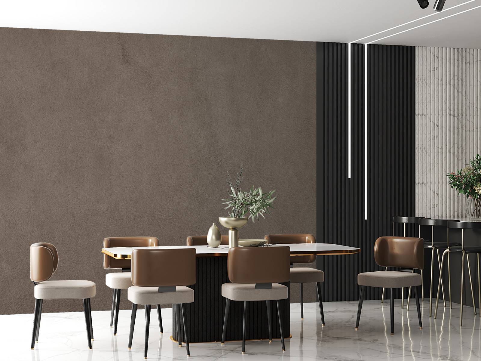 Taupe leather