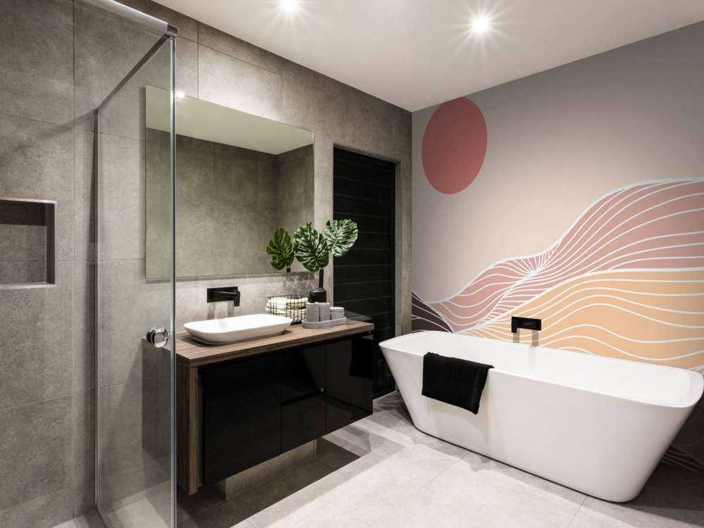 Lineart mountains with the sun