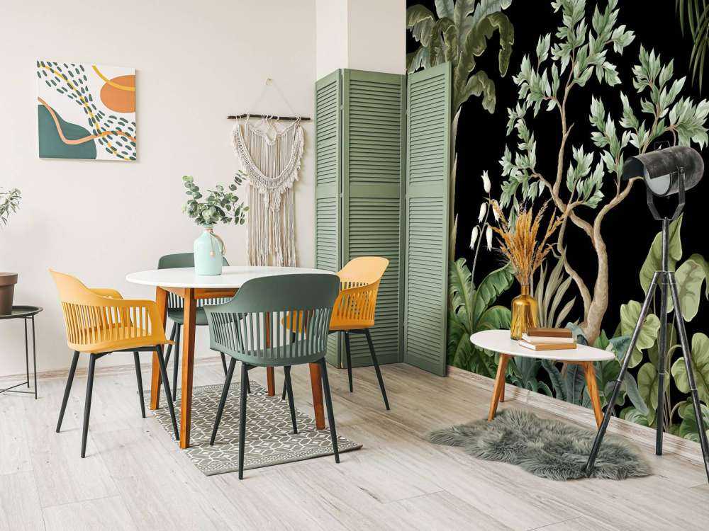 Trees with dark background