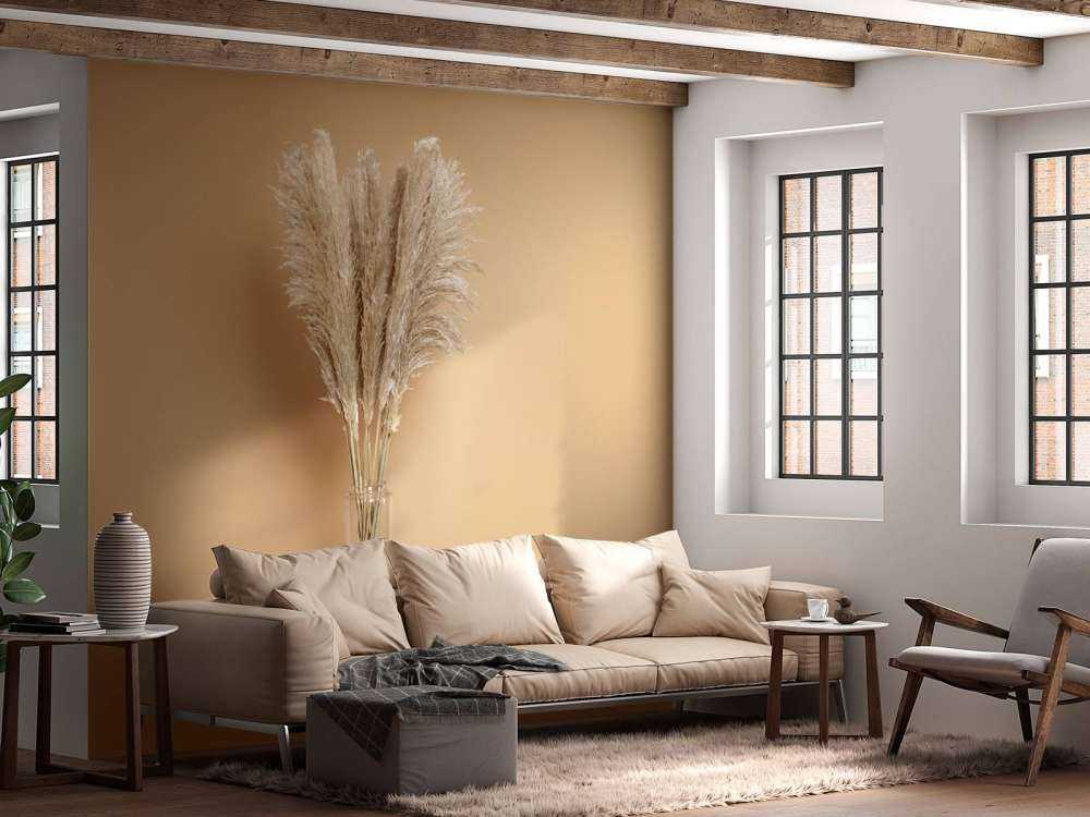 Minimalistische plant op bruin achtergrond