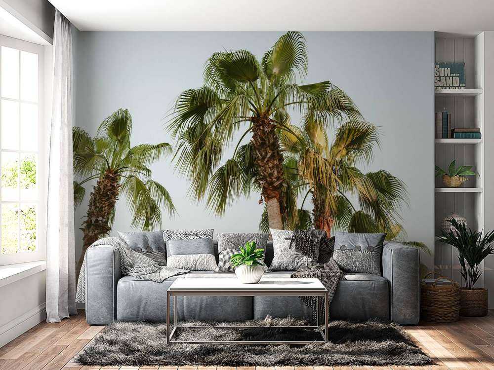 Groene palmbomen bij elkaar