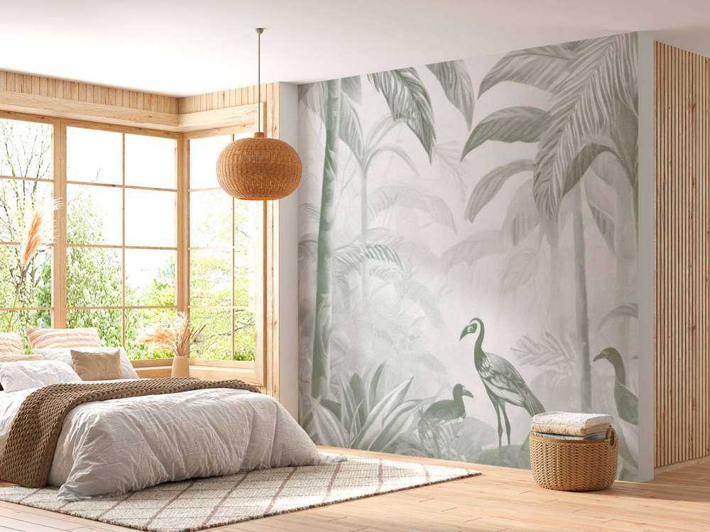 Hidden Jungle with Ibis, green