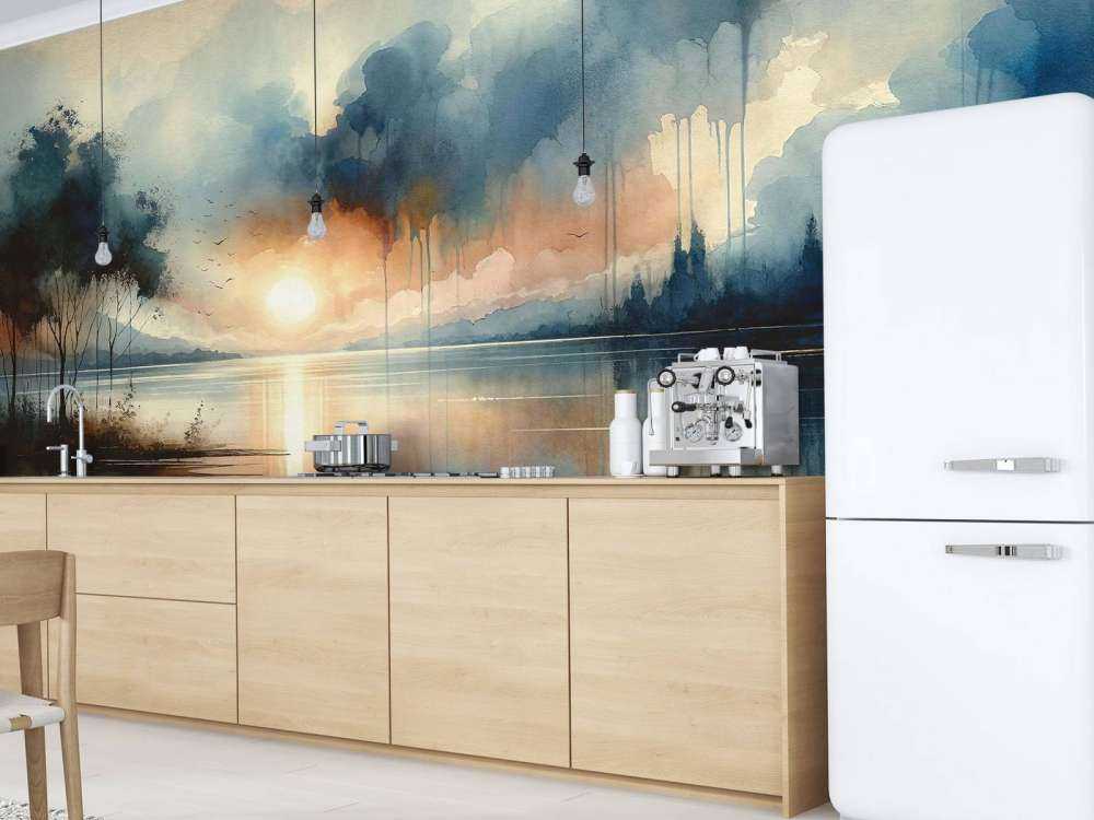 Watercolour Abstract Lake