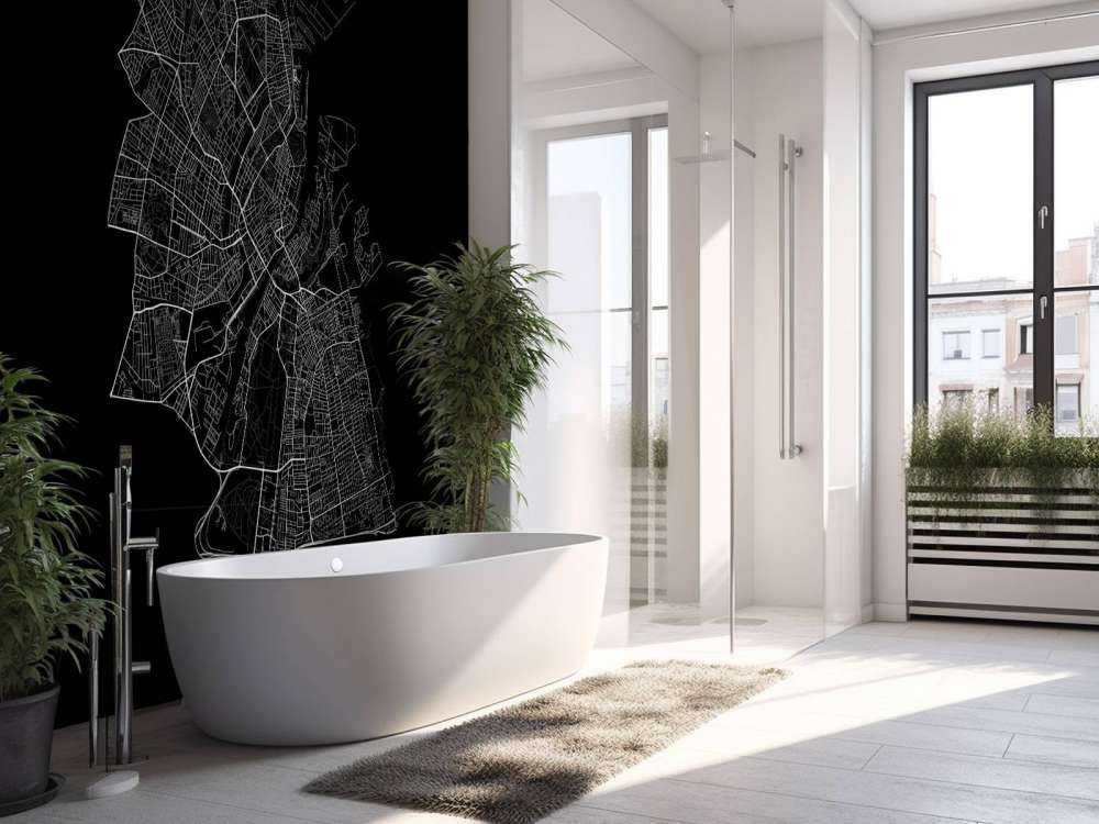 Plattegrond van Kopenhagen, zwart