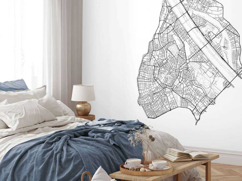 Plattegrond van Wenen centrum, wit