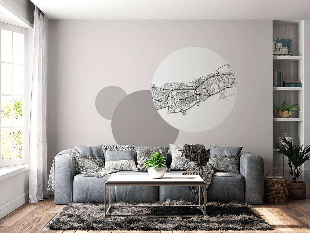 Plattegrond van Muscat, wit 