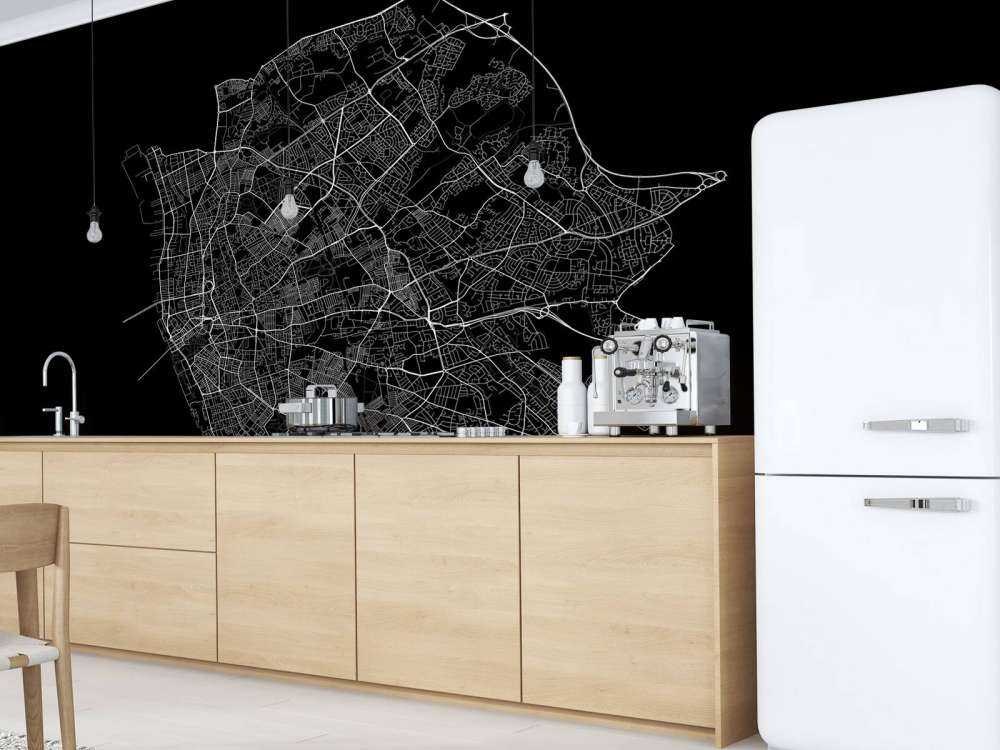 Plattegrond van Liverpool, zwart